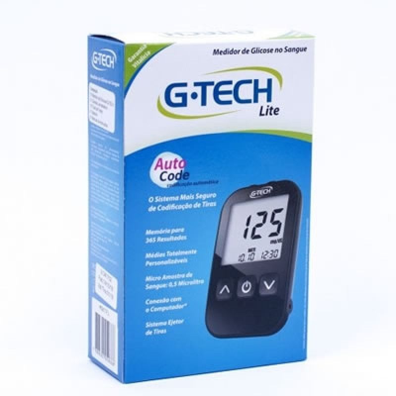 KIT MEDIDOR DE GLICOSE FREE LITE COMPLETO + 10 TIRAS G-TECH