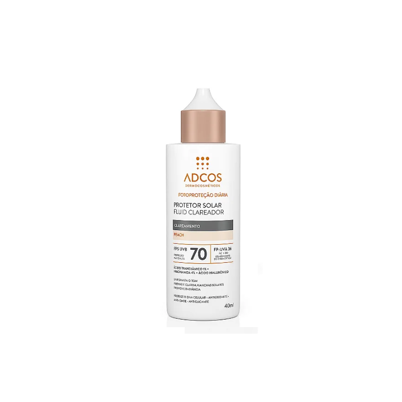 PROTETOR SOLAR FACIL ADCOS CLAREADOR FPS70 COR PEACH 40ML