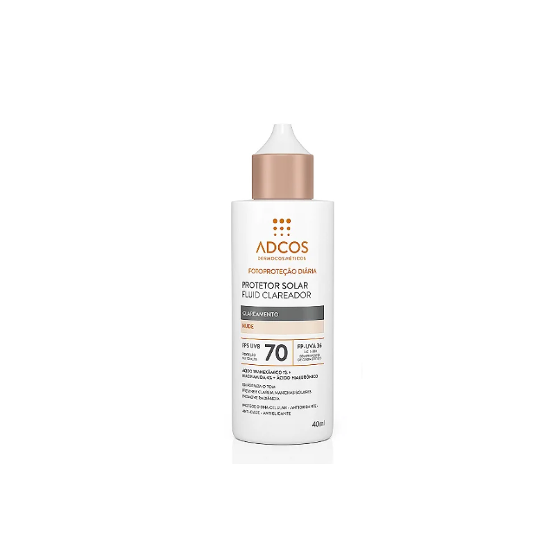 PROTETOR SOLAR FACIL ADCOS CLAREADOR FPS70 COR NUDE 40ML 