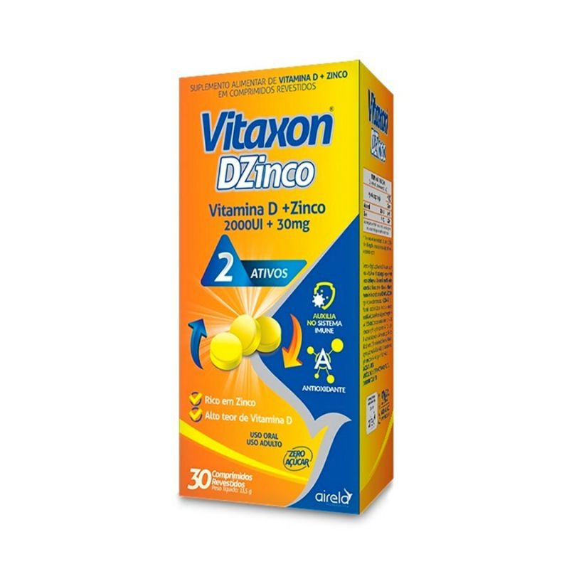 VITAXON VIT D+ZINCO 2000UI+30MG COM 30 COMPRIMIDOS