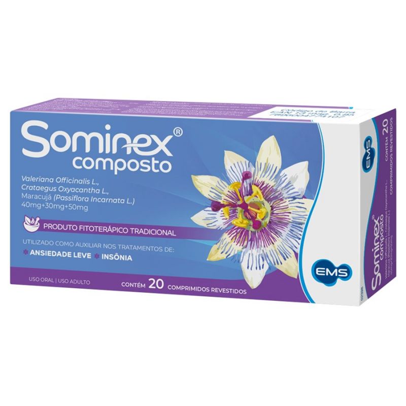 SOMINEX COMPOSTO COM 20 COMPRIMIDOS