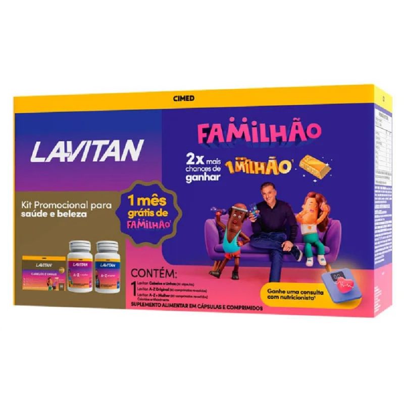 KIT LAVITAN FAMILHAO AZ ORIGINAL+AZ MULHER+CABELOS E UNHAS