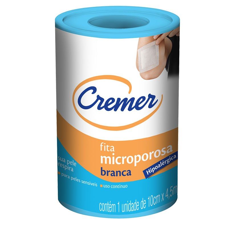 FITA CREMER MICROPOROSA 10CMX4,5M BRANCA