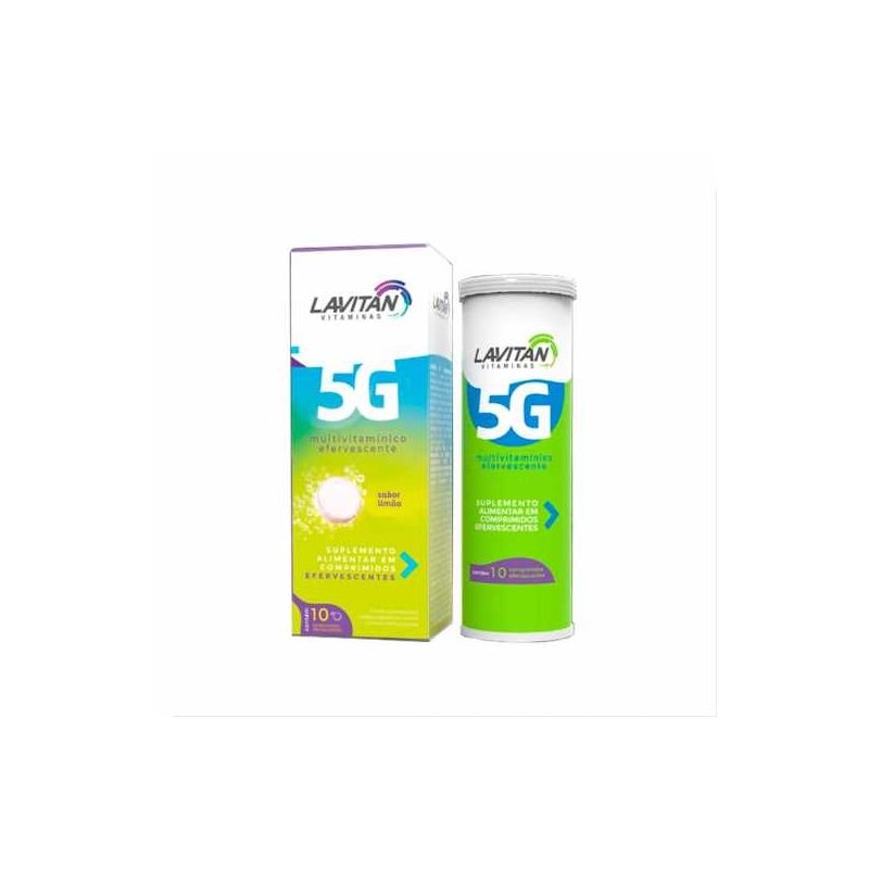 LAVITAN ENFERVESCENTE 5MG COM 10 COMPRIMIDOS SABOR LIMÃO
