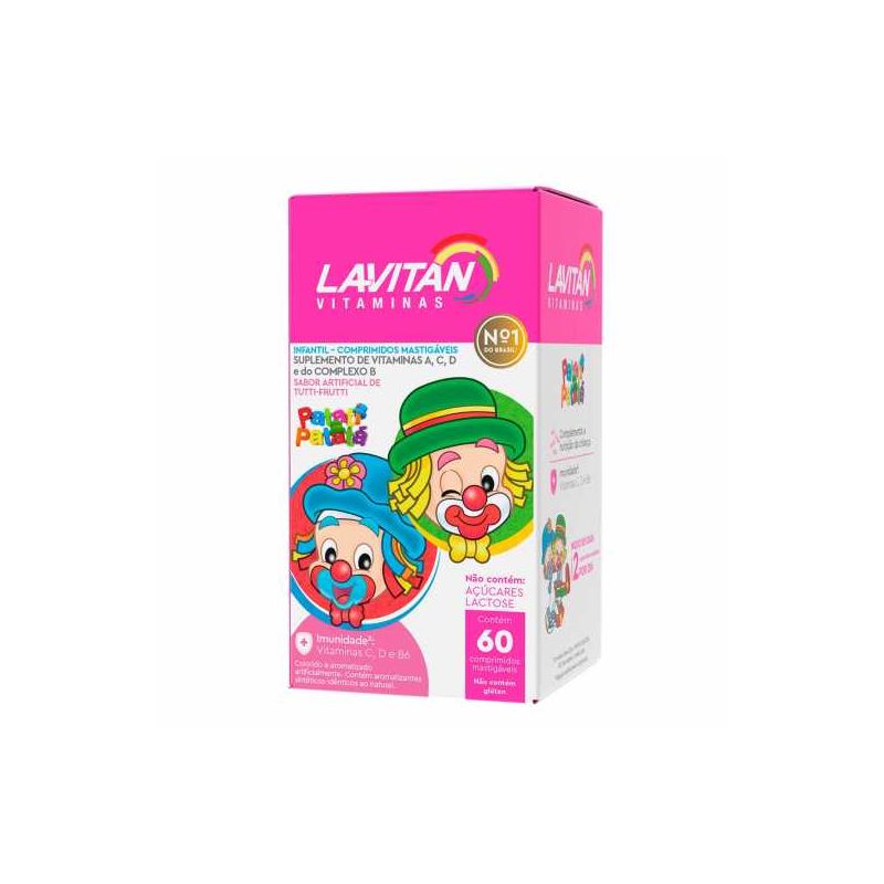 LAVITAN INFANTIL COM 60 COMPRIMIDOS MASTIGAVEIS TUTTI FRUTI