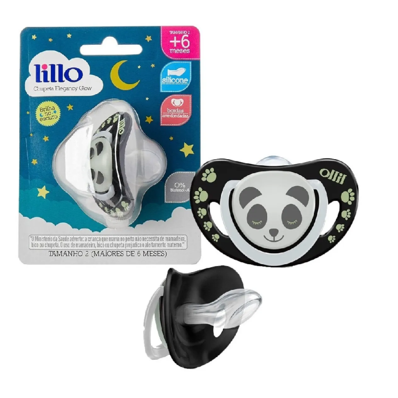 CHUPETA LILLO ELEGANCY GLOW PANDA 6+ MESES NEUTRA 