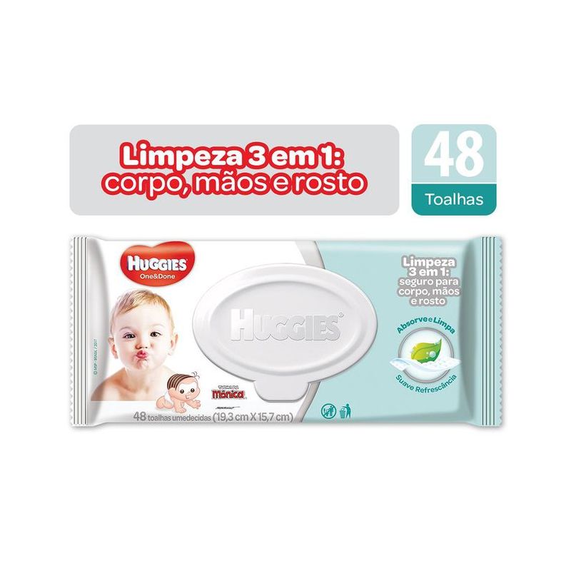 TOALHAS UMEDECIDAS HUGGIES ONE & DONE 48 UNIDADES