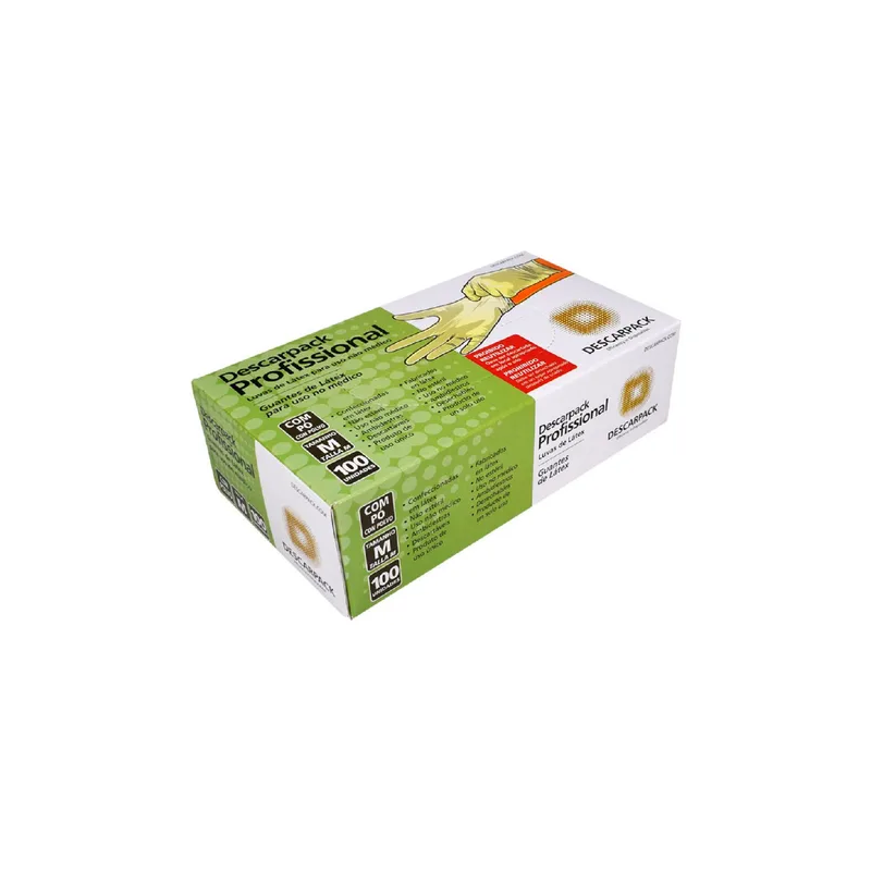 LUVA LATEX DESCARPACK M C/100