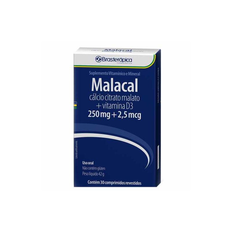 MALACAL CÁLCIO+VITAMINA D3 COM 30 COMPRIMIDOS 