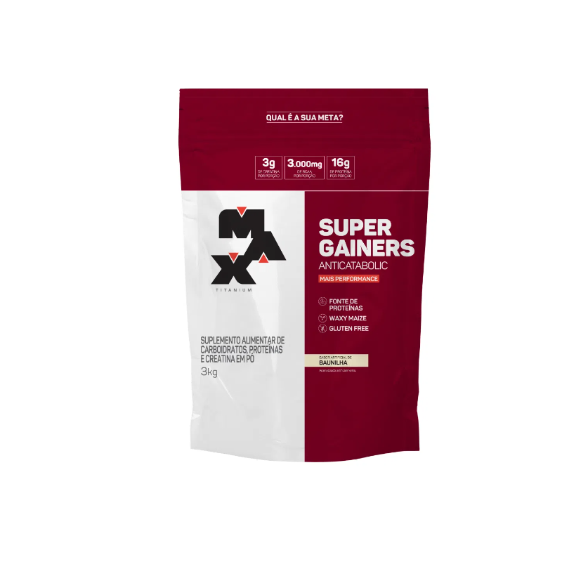 SUPER GAINER BAUNILHA MAX TITANIUN 3,0KG ORIGINAL