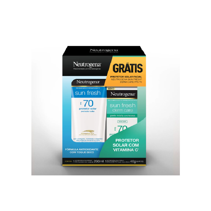 KIT NEUTROGENA SUN FRESH 70 200ML+ DERM CARE 40ML