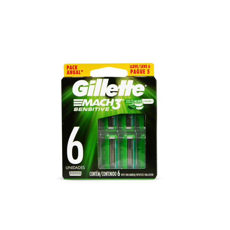 CARGA GILLETTE MACH 3 SENSITIVE LEVE 6 PAGUE 5
