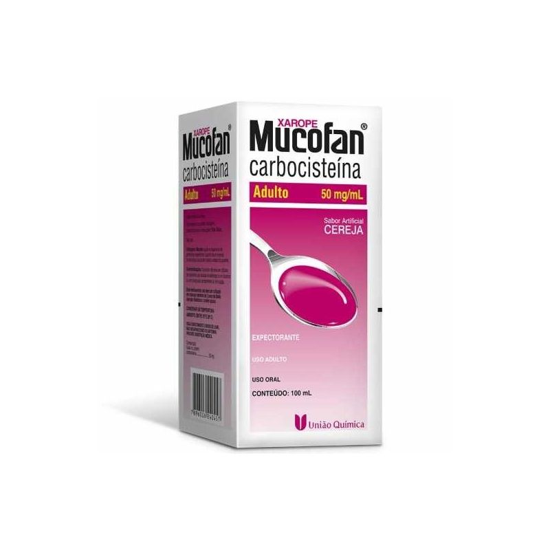 MUCOFAN 50MG SABOR CEREJA COM 100ML-UNIAOQUIMICA- 