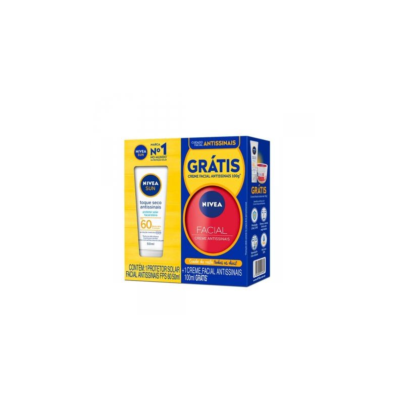 PROTETOR FACIAL NIVEA FPS60 + CREME ANTISSINAIS 100G