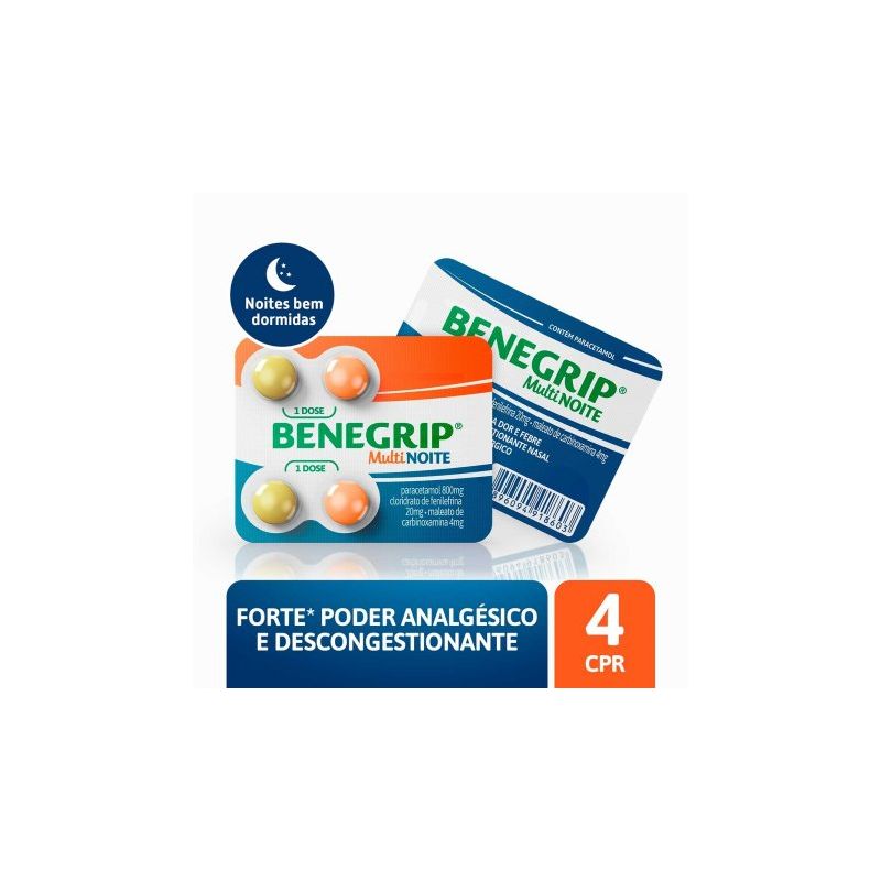BENEGRIP MULTI NOITE DISPLAY COM 100 COMPRIMIDOS