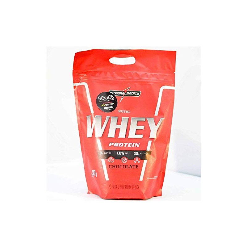 NUTRI WHEY PROTEIN INTEGRALMEDICA CHOCOLATE SACHE COM 907G