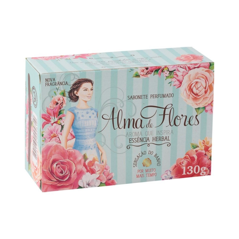 SABONETE EM BARRA ALMA DE FLORES HERBAL 130G