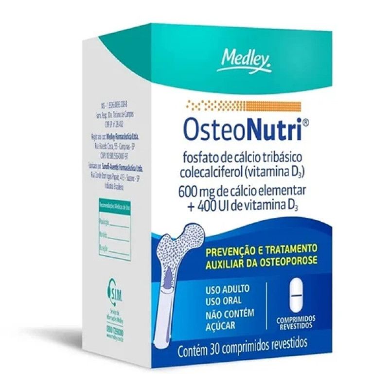 OSTEONUTRI 600MG+400UI COM 30 COMPRIMIDOS