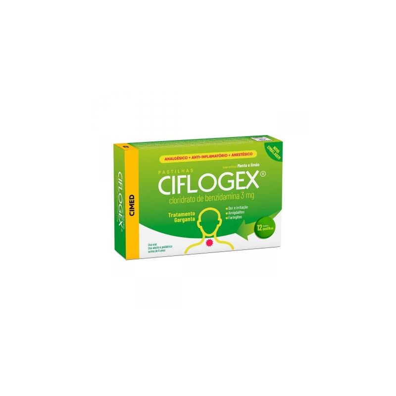CIFLOGEX MENTA-LIMÃO 12 PASTILHAS-CIMED-
