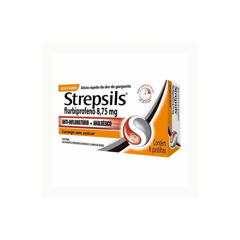 STREPSILS LARANJA  COM 8 PASTILHAS