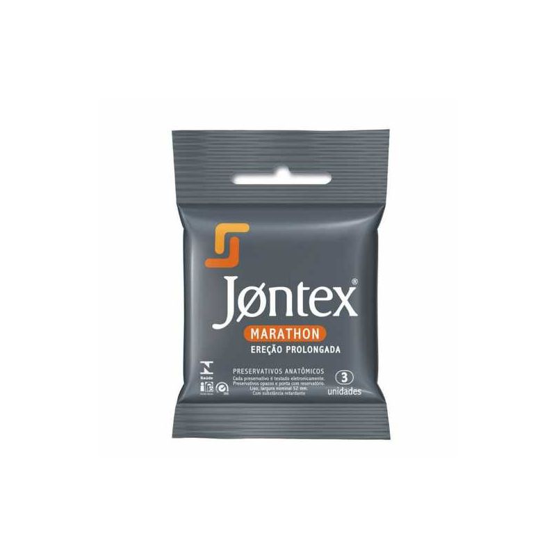 PRESERVATIVO JONTEX MARATHON COM 3 UNIDADES
