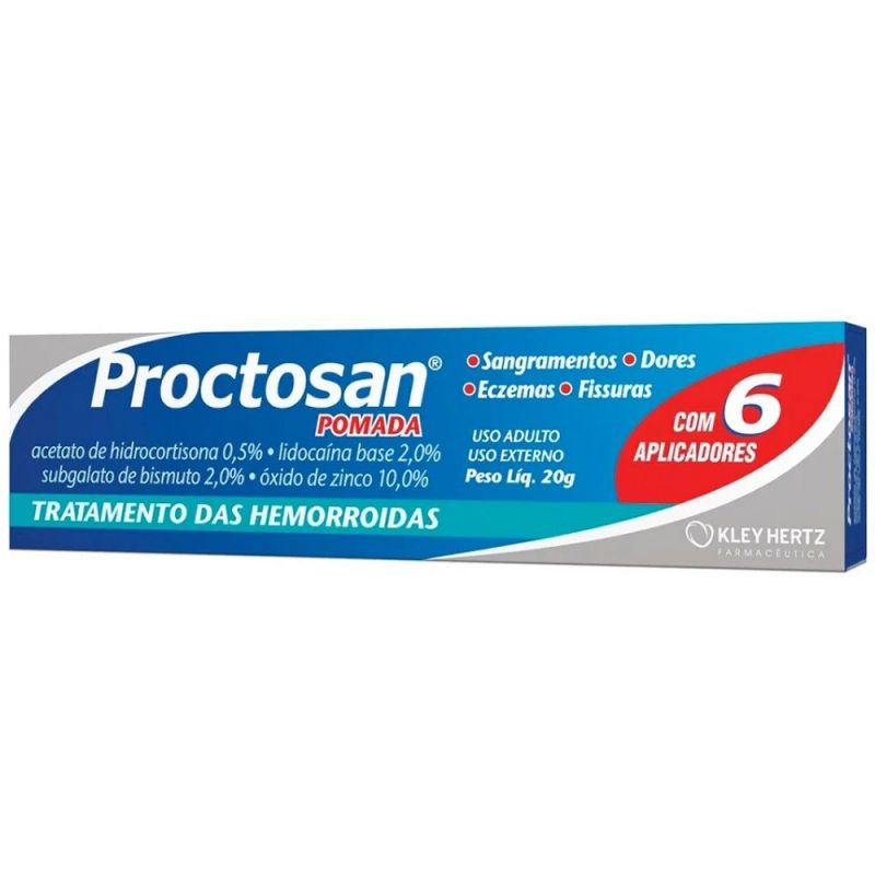 PROCTOSAN POMADA 20G COM 6 APLICADORES 