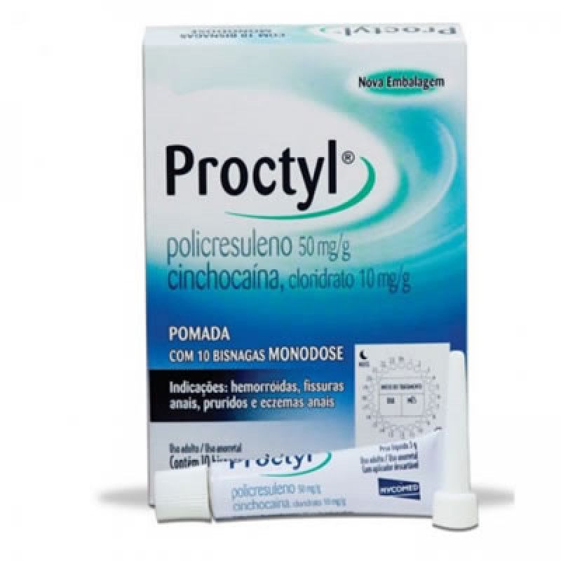 PROCTYL POMADA COM 10 BISNAGAS MONODOSE DE 3 GRAMAS