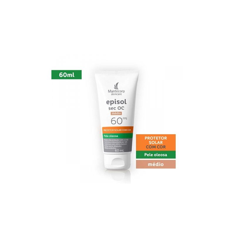 PROTETOR SOLAR FACIAL EPISOL SEC OC MEDIO FPS 60 60ML