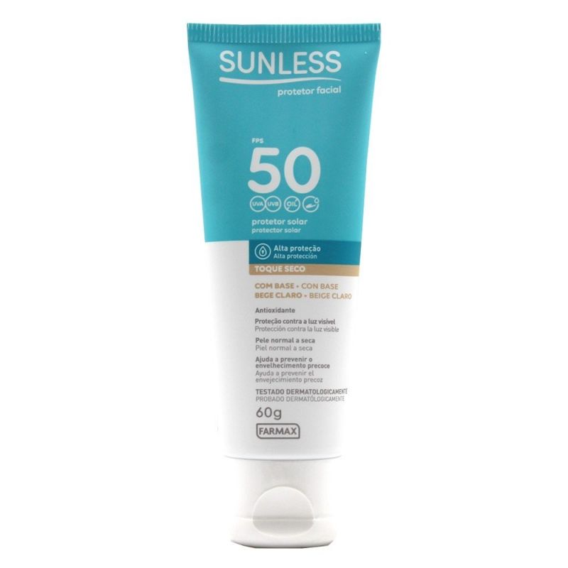 PROTETOR SOLAR SUNLESS BEGE CLARO FPS 50 TOQUE SECO 60G