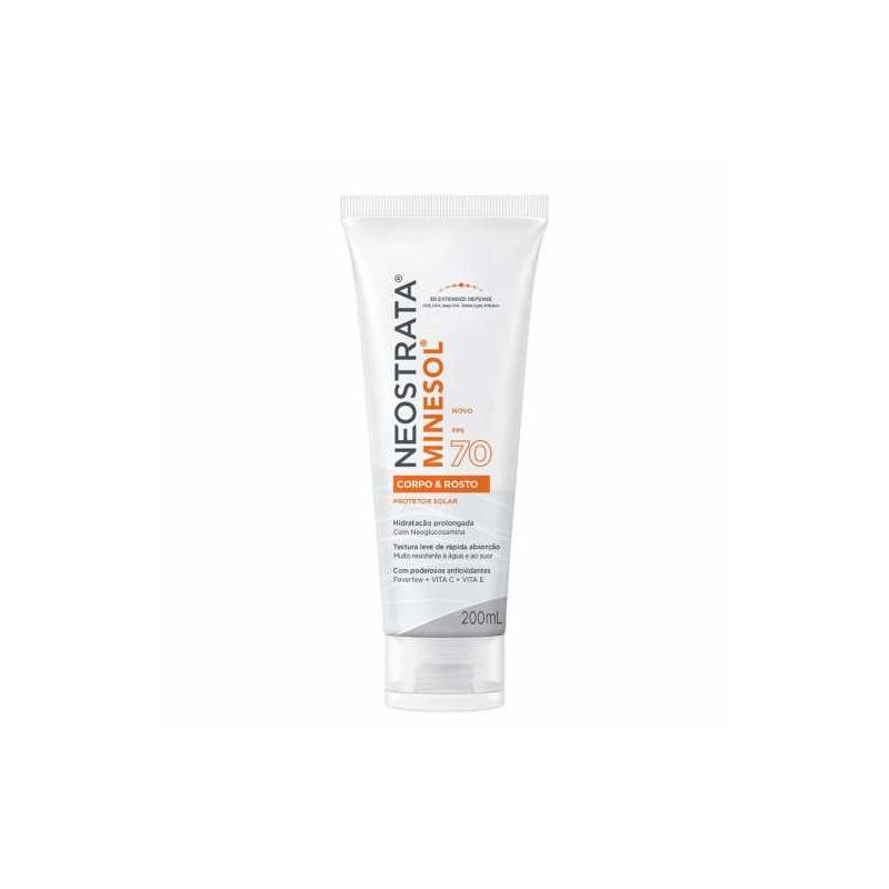 MINESOL PROTETOR SOLAR NEOSTRATA FPS 70 CORPO E ROSTO 200ML
