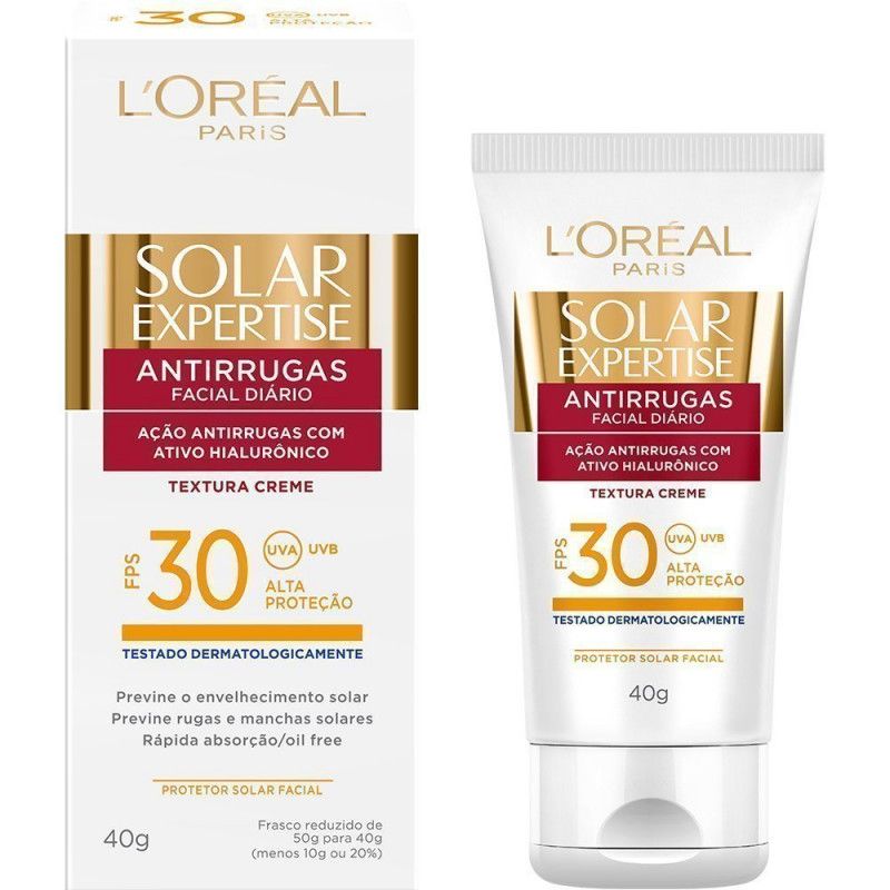 PROTETOR SOLAR FACIAL L'ORÉAL EXPERTISE ANTIRRUGAS FPS30 40G