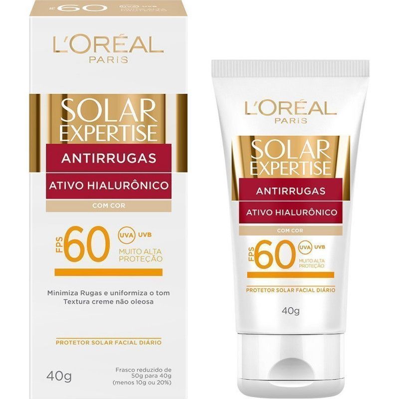 PROTETOR SOLAR FACIAL L'ORÉAL EXPERTISE COM COR FPS60 40G