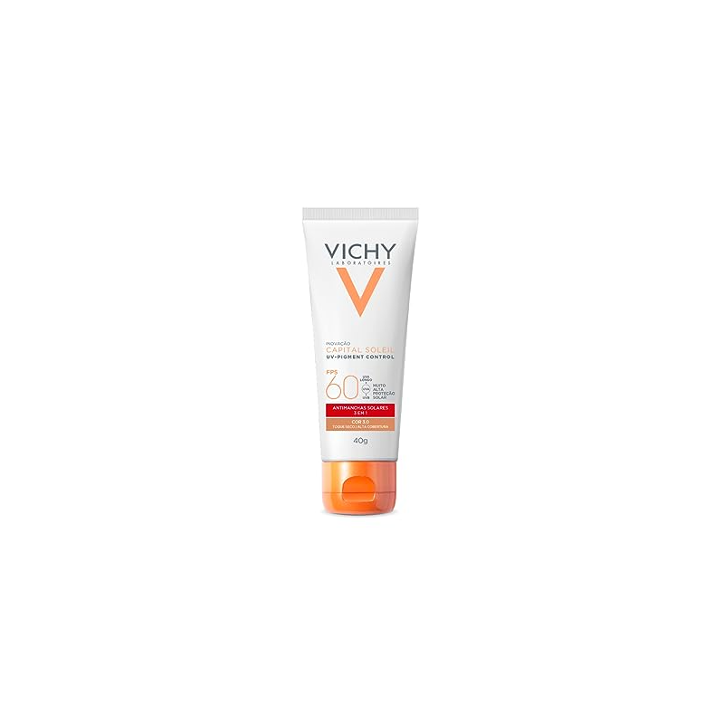 PROTETOR SOLAR FACIAL VICHY CAPITAL SOLEIL FPS60 COR 3.0 40G