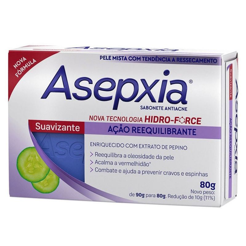 SABONETE EM BARRA ASEPXIA SUAVIZANTE 80G