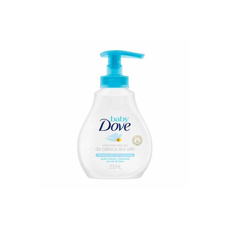 SABONETE LÍQUIDO BABY DOVE DA CABEÇA AOS PÉS 200ML