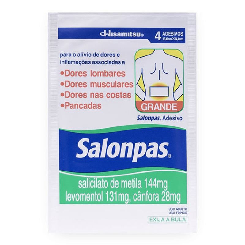 EMPLASTRO SALONPAS GRANDE COM 4 UNIDADES
