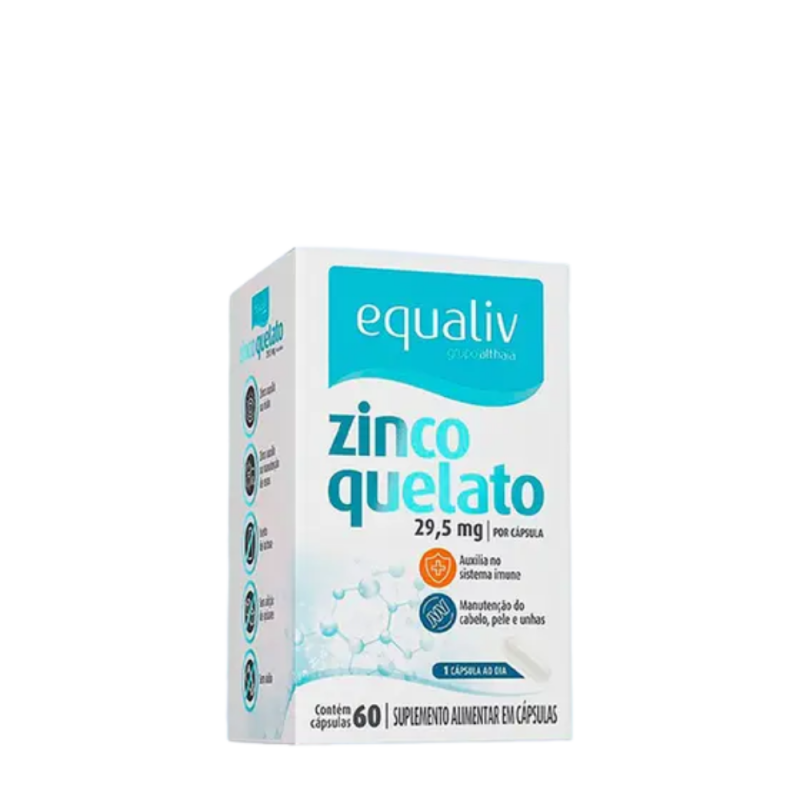 EQUALIV ZINCO QUELATO 29,5 MG COM 60 CÁPSULAS