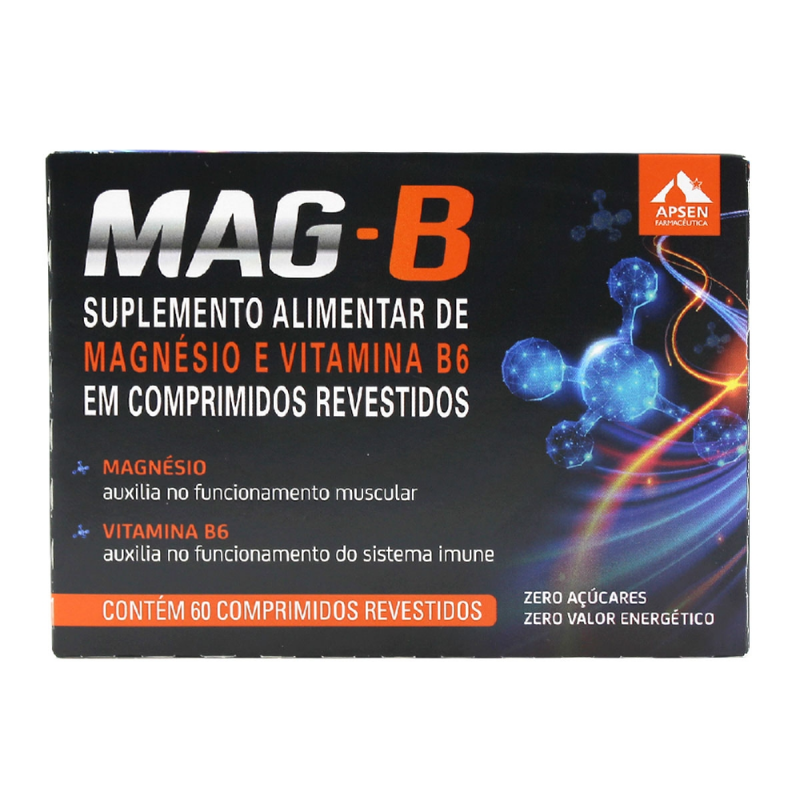MAG-B(MAGNÉSIO+VITAMINA B6) COM 60 COMPRIMIDOS 