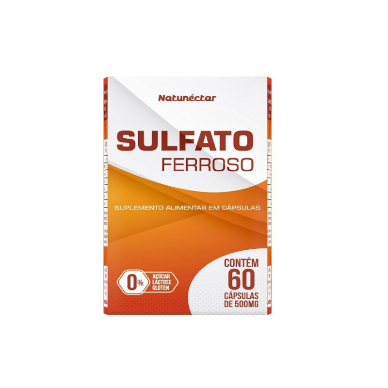 SULFATO FERROSO 500MG COM 60 CAPSULAS NATUNECTAR