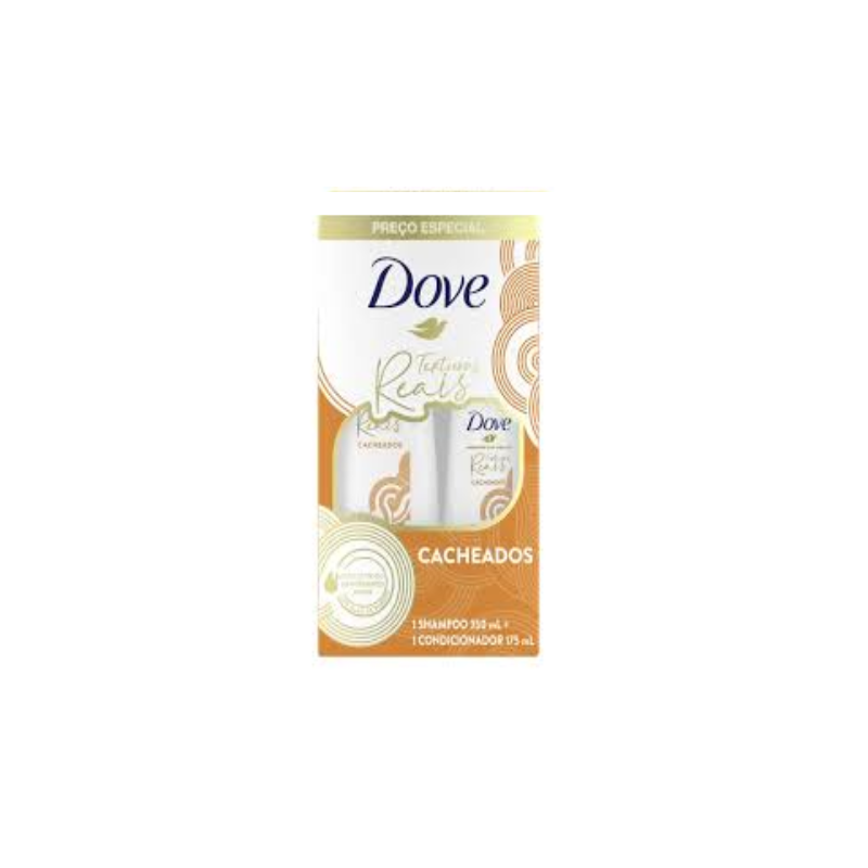 KIT DOVE SHAMPOO 350ML+CONDICIONADOR 175ML TEXTURAS REAIS