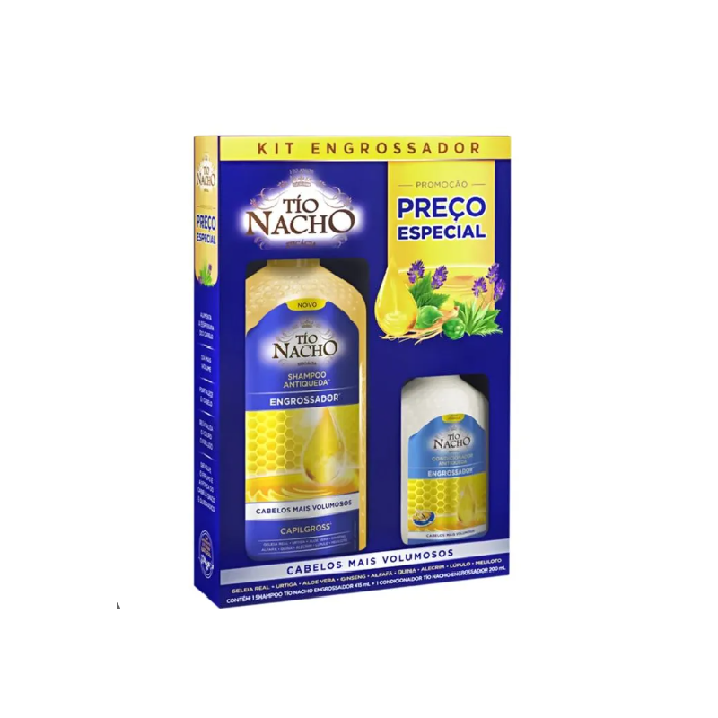 KIT SHAMPOO TIO NACHO ENGROSSADOR 415ML+CONDICIONAR  200ML