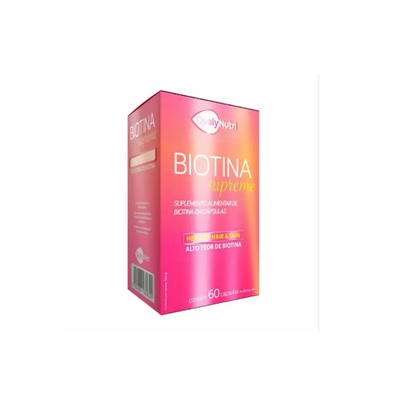 BIOTINA SUPREME + MSM 500MG COM 60 CAPSULAS QUALYNUTRI