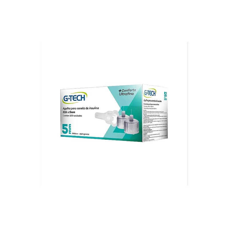 AGULHA PARA CANETA DE INSULINA 31G -5MM- COM 100 UNID G-TECH