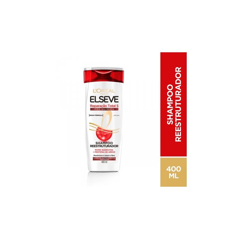 SHAMPOO ELSEVE REPARAÇÃO TOTAL 5 POS QUIMICA 400ML