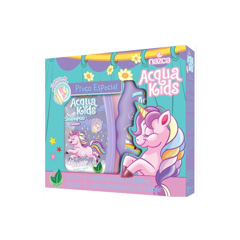 KIT ACQUA KIDS SHAMPOO + CONDICIONADOR  MARSHM 250 ML