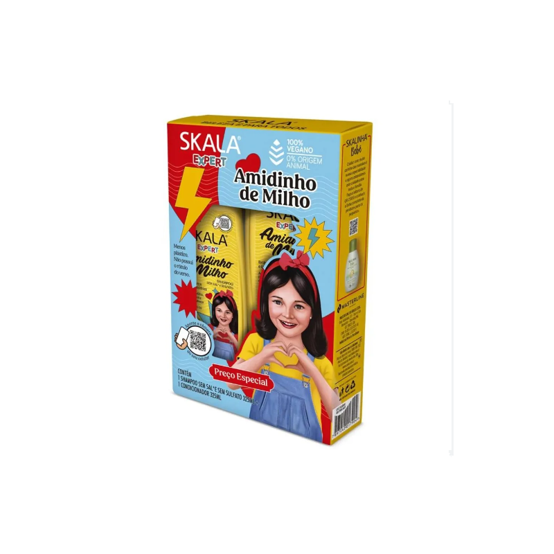 KIT SKALA SHAMPOO CONDICIONADOR 325ML AMIDINHO DE MILHO