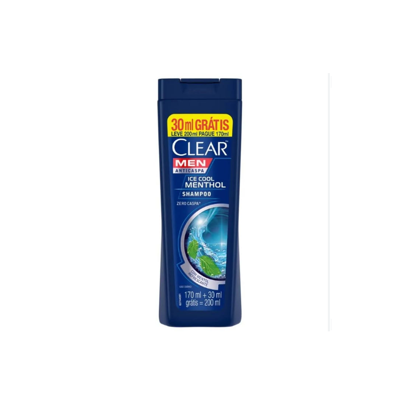 SHAMPOO CLEAR MEN ICE MENTOL LEVE 200ML PAGUE 170ML