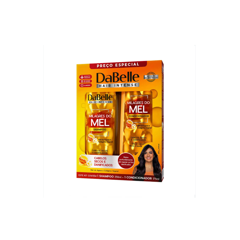 KIT DABELLE SHAMPOO+CONDICIONADOR  MILAGRES DO MEL 425ML 