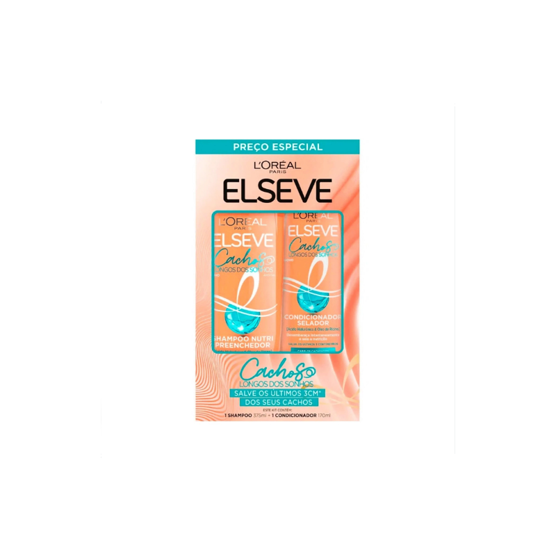 SHAMPOO ELSEVE 375ML + CONDICIONADOR 170ML CACHOS DOS SONHOS