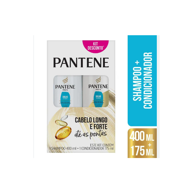 SHAMPOO + CONDICIONADOR  PANTENE BRILHO EXTREMO KIT